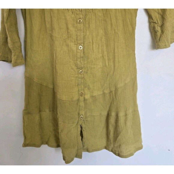 VTG Midi Dress Womens M‎ Green Y2K Cottagecore Peasant Milkmaid Babydoll Boho - Picture 3 of 7